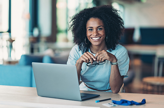 Businesswoman at laptop